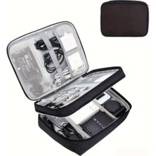 3 Katlı Elektronik Cihaz ve Kablo Düzenleyi Taşınabilir Seyahat Çantası