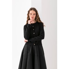 T-Crazy Basic Triko Hırka, Biskilet Yaka Mevsimlik Şık Rahat Hırka, Yumşak Dokulu Hırka