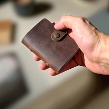 Kredi Kartlık Hakiki Deri Içi Şeffaf 10-20 Bölmeli Hediyelik Kartlık Küçük Kartvizitlik ( 9 x 7 cm ) Taba