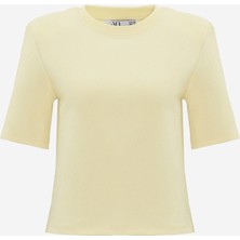 Premium Pamuklu Kısa Kol Vatkalı Kadın Tişört