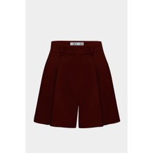 Yüksek Bel Wed Leg Cep Detaylı Midi Boy Şort