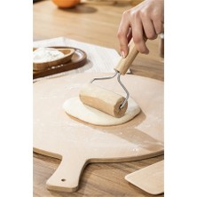 Ahşap Saplı Rulo Merdane, Oklava, Ahşap Spatula, Pürüzsüz Oklava Pizza Börek Açma
