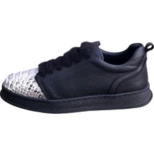 Siyah Deri&python Sneaker
