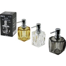 Tombul Kare - 4-Kalpli Gövde  Şeffaf - Renkli   Akrilik - Mika Kristal  Sıvı Sabunluk  220ML (3791)