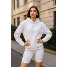 Kadın Kapüşonlu Cepli Içi Polarlı Sweatshirt