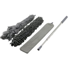 Go İthalat 3PCS PÜSKÜL- MAKARNA- DÜZ TOZ ALMA SET ESNEK BAŞLI-43CM  UZAYAN SAPLI=43-205CM BRKT-910200 (3791)