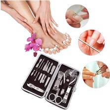 Gold Bazaar Çantalı Manikür Pensi Profesyonel Ve Manikür Pedikür Seti 13 Parça Tırnak Eti Itici Ve Cımbız (4764)