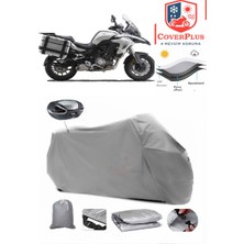 Rks TRK502 x Branda Gri Arka Çanta Uyumlu(Topcase) Motosiket Brandası Motor Örtüsü Çadır Su Geçirmez Motosiklet Kılıfı Motor Brandası,lastikli,taşıma Torbalı