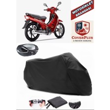 Bumoto/jinling Safir 100CC Branda Siyah Arka Çanta Uyumlu(Topcase) Motosiket Brandası Motor Örtüsü Çadır Su Geçirmez Motosiklet Kılıfı Motor Brandası,lastikli,taşıma Torbalı