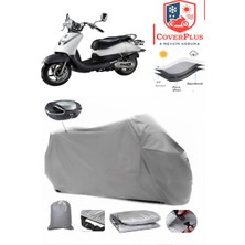 Sym Allo 125 Branda Gri Arka Çanta Uyumlu(Topcase) Motosiket Brandası Motor Örtüsü Çadır Su Geçirmez Motosiklet Kılıfı Motor Brandası,lastikli,taşıma Torbalı