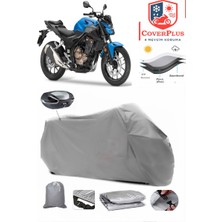 Honda Cb 500 F Branda Gri Arka Çanta Uyumlu(Topcase) Motosiket Brandası Motor Örtüsü Çadır Su Geçirmez Motosiklet Kılıfı Motor Brandası,lastikli,taşıma Torbalı