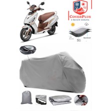 Hero Dash 125 Branda Gri Arka Çanta Uyumlu(Topcase) Motosiket Brandası Motor Örtüsü Çadır Su Geçirmez Motosiklet Kılıfı Motor Brandası,lastikli,taşıma Torbalı