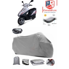 Kuba Raden 125 Branda Gri Arka Çanta Uyumlu(Topcase) Motosiket Brandası Motor Örtüsü Çadır Su Geçirmez Motosiklet Kılıfı Motor Brandası,lastikli,taşıma Torbalı