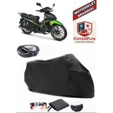 Rks Sniper 50 Pro Branda Siyah Arka Çanta Uyumlu(Topcase) Motosiket Brandası Motor Örtüsü Çadır Su Geçirmez Motosiklet Kılıfı Motor Brandası,lastikli,taşıma Torbalı