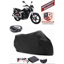 Lifan EM150L Branda Siyah Arka Çanta Uyumlu(Topcase) Motosiket Brandası Motor Örtüsü Çadır Su Geçirmez Motosiklet Kılıfı Motor Brandası,lastikli,taşıma Torbalı