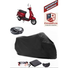 Rmg Moto Gusto Diva 50 Branda Siyah Arka Çanta Uyumlu(Topcase) Motosiket Brandası Motor Örtüsü Çadır Su Geçirmez Motosiklet Kılıfı Motor Brandası,lastikli,taşıma Torbalı