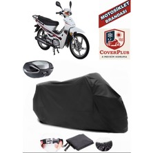 Rmg Moto Gusto Rmg 50 Branda Siyah Arka Çanta Uyumlu(Topcase) Motosiket Brandası Motor Örtüsü Çadır Su Geçirmez Motosiklet Kılıfı Motor Brandası,lastikli,taşıma Torbalı