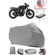 Mutt Akita 125 Branda Gri Motosiket Brandası Motor Örtüsü Çadır Su Geçirmez Motosiklet Kılıfı Motor Brandası,lastikli,taşıma Torbalı