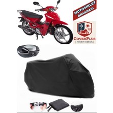 Ramzey Rmz Cup 100 Branda Siyah Arka Çanta Uyumlu(Topcase) Motosiket Brandası Motor Örtüsü Çadır Su Geçirmez Motosiklet Kılıfı Motor Brandası,lastikli,taşıma Torbalı