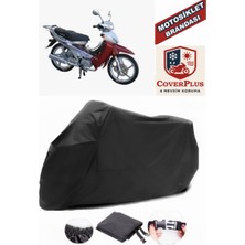 Asya As 100-8 Branda Siyah Motosiket Brandası Motor Örtüsü Çadır Su Geçirmez Motosiklet Kılıfı Motor Brandası,lastikli,taşıma Torbalı