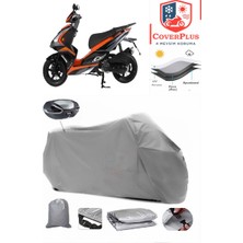 Rmg Moto Gusto Fantasy 125 Branda Gri Arka Çanta Uyumlu(Topcase) Motosiket Brandası Motor Örtüsü Çadır Su Geçirmez Motosiklet Kılıfı Motor Brandası,lastikli,taşıma Torbalı
