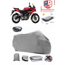 Bajaj Pulsar As 200 Branda Gri Arka Çanta Uyumlu(Topcase) Motosiket Brandası Motor Örtüsü Çadır Su Geçirmez Motosiklet Kılıfı Motor Brandası,lastikli,taşıma Torbalı