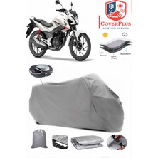 Honda Cb 125 F Branda Gri Arka Çanta Uyumlu(Topcase) Motosiket Brandası Motor Örtüsü Çadır Su Geçirmez Motosiklet Kılıfı Motor Brandası,lastikli,taşıma Torbalı