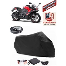 Bajaj Pulsar Rs 200 Branda Siyah Arka Çanta Uyumlu(Topcase) Motosiket Brandası Motor Örtüsü Çadır Su Geçirmez Motosiklet Kılıfı Motor Brandası,lastikli,taşıma Torbalı