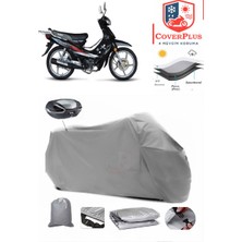 Kuba SJ100-16D Branda Gri Arka Çanta Uyumlu(Topcase) Motosiket Brandası Motor Örtüsü Çadır Su Geçirmez Motosiklet Kılıfı Motor Brandası,lastikli,taşıma Torbalı