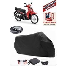Honda Wave 110 Branda Siyah Arka Çanta Uyumlu(Topcase) Motosiket Brandası Motor Örtüsü Çadır Su Geçirmez Motosiklet Kılıfı Motor Brandası,lastikli,taşıma Torbalı