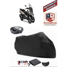 Piaggio Mp3 530 Exclusive Branda Siyah Arka Çanta Uyumlu(Topcase) Motosiket Brandası Motor Örtüsü Çadır Su Geçirmez Motosiklet Kılıfı Motor Brandası,lastikli,taşıma Torbalı