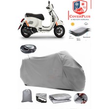 Vespa Gts 125 Supertech Branda Gri Arka Çanta Uyumlu(Topcase) Motosiket Brandası Motor Örtüsü Çadır Su Geçirmez Motosiklet Kılıfı Motor Brandası,lastikli,taşıma Torbalı