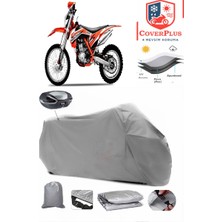 Yuki Dirty Paws Offroad Branda Gri Arka Çanta Uyumlu(Topcase) Motosiket Brandası Motor Örtüsü Çadır Su Geçirmez Motosiklet Kılıfı Motor Brandası,lastikli,taşıma Torbalı