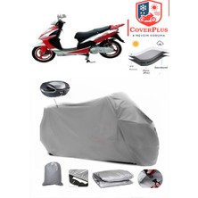 Mondial 175 Masti x Branda Gri Arka Çanta Uyumlu(Topcase) Motosiket Brandası Motor Örtüsü Çadır Su Geçirmez Motosiklet Kılıfı Motor Brandası,lastikli,taşıma Torbalı