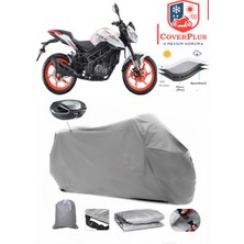Qj TRX12 Branda Gri Arka Çanta Uyumlu(Topcase) Motosiket Brandası Motor Örtüsü Çadır Su Geçirmez Motosiklet Kılıfı Motor Brandası,lastikli,taşıma Torbalı
