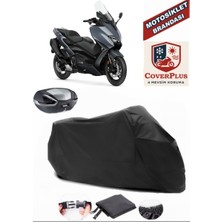 Yamaha 2024 Tmax Tech Max Branda Siyah Arka Çanta Uyumlu(Topcase) Motosiket Brandası Motor Örtüsü Çadır Su Geçirmez Motosiklet Kılıfı Motor Brandası,lastikli,taşıma Torbalı