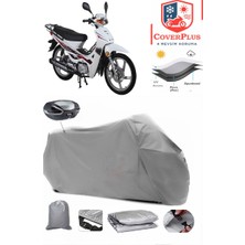 Rmg Moto Gusto Spyder 100 Branda Gri Arka Çanta Uyumlu(Topcase) Motosiket Brandası Motor Örtüsü Çadır Su Geçirmez Motosiklet Kılıfı Motor Brandası,lastikli,taşıma Torbalı