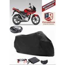Honda Cbf 150 Branda Siyah Arka Çanta Uyumlu(Topcase) Motosiket Brandası Motor Örtüsü Çadır Su Geçirmez Motosiklet Kılıfı Motor Brandası,lastikli,taşıma Torbalı