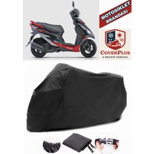 Haojue Hj 125T-10 Branda Siyah Motosiket Brandası Motor Örtüsü Çadır Su Geçirmez Motosiklet Kılıfı Motor Brandası,lastikli,taşıma Torbalı