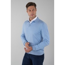 Bisse Tr 24201 Düğmeli Polo Yaka Triko Mavi TR24K24201_D35