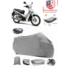 Honda Innova 125 Branda Gri Arka Çanta Uyumlu(Topcase) Motosiket Brandası Motor Örtüsü Çadır Su Geçirmez Motosiklet Kılıfı Motor Brandası,lastikli,taşıma Torbalı