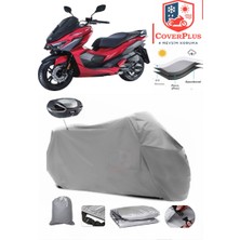 Sym Jet x 125 Branda Gri Arka Çanta Uyumlu(Topcase) Motosiket Brandası Motor Örtüsü Çadır Su Geçirmez Motosiklet Kılıfı Motor Brandası,lastikli,taşıma Torbalı