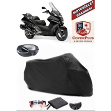 Honda Fjs 600 Silverwing Abs Branda Siyah Arka Çanta Uyumlu(Topcase) Motosiket Brandası Motor Örtüsü Çadır Su Geçirmez Motosiklet Kılıfı Motor Brandası,lastikli,taşıma Torbalı