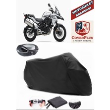 Benelli Trk 502 x Branda Siyah Arka Çanta Uyumlu(Topcase) Motosiket Brandası Motor Örtüsü Çadır Su Geçirmez Motosiklet Kılıfı Motor Brandası,lastikli,taşıma Torbalı