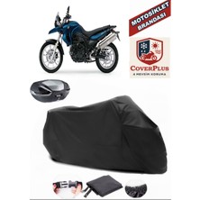 Bmw F 650 Gs Branda Siyah Arka Çanta Uyumlu(Topcase) Motosiket Brandası Motor Örtüsü Çadır Su Geçirmez Motosiklet Kılıfı Motor Brandası,lastikli,taşıma Torbalı