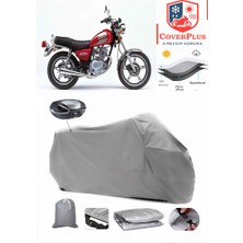 Suzuki Gn 125 Branda Gri Arka Çanta Uyumlu(Topcase) Motosiket Brandası Motor Örtüsü Çadır Su Geçirmez Motosiklet Kılıfı Motor Brandası,lastikli,taşıma Torbalı