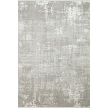 Leona 01 Grey Cream Özel Yumuşak Tuşeli Hav Vermeyen Polysoft Iplikler ile Üretilen Modern Halı