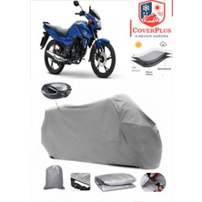 Honda Cb 125 Branda Gri Arka Çanta Uyumlu(Topcase) Motosiket Brandası Motor Örtüsü Çadır Su Geçirmez Motosiklet Kılıfı Motor Brandası,lastikli,taşıma Torbalı