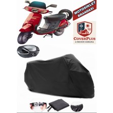 Honda Kinetic Dx Branda Siyah Arka Çanta Uyumlu(Topcase) Motosiket Brandası Motor Örtüsü Çadır Su Geçirmez Motosiklet Kılıfı Motor Brandası,lastikli,taşıma Torbalı