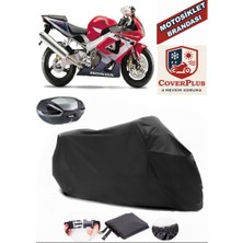 Honda Cbr 929 Rr Branda Siyah Arka Çanta Uyumlu(Topcase) Motosiket Brandası Motor Örtüsü Çadır Su Geçirmez Motosiklet Kılıfı Motor Brandası,lastikli,taşıma Torbalı